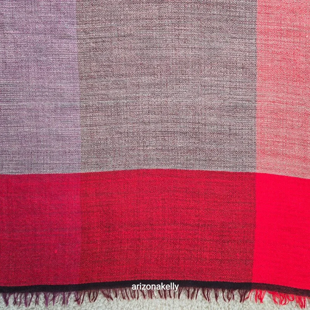 Eileen Fisher Wool & SIlk Lightweight Scarf Red, Burgundy, Purple